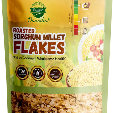 Organic Sorghum Millet Jowar Flakes, Cereal, 1 lb Pack