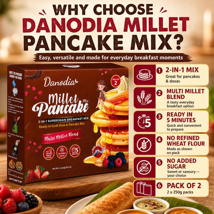 Millet Pancake Mix, Ready to Cook, 250g x 2, South Indian Mix