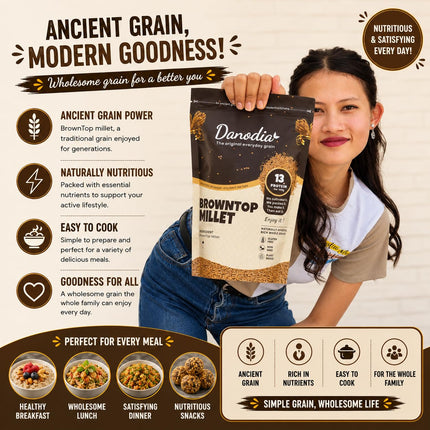 Organic Browntop Millet Grain, Whole Grain, Gluten-Free, 2 lb