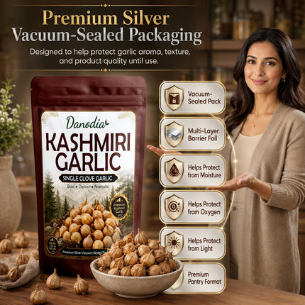 Kashmiri Garlic Bulbs, Whole Himalayan Garlic, 200g Pack