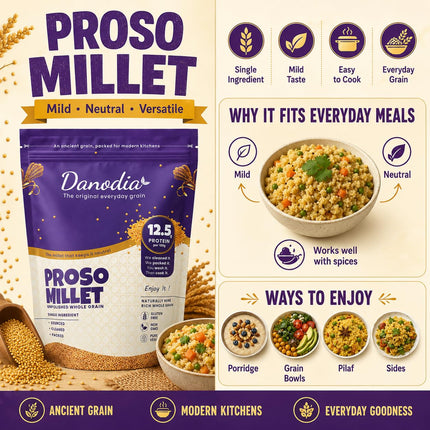Organic Proso Millet Grain, Whole Grain, Gluten-Free, 2 lb