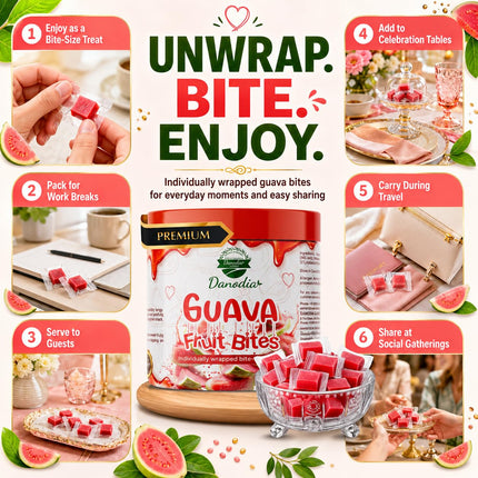 Guava Fruit Bites Candy Snack, Chewy Indian Candy, 300g, Pack