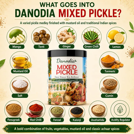 Mixed Pickle 350g (12.35 oz), Traditional Indian Pickle Condiment