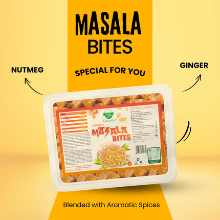 Organic Masala Jaggery Bites, Cane Gur Sweetener, 1 lb