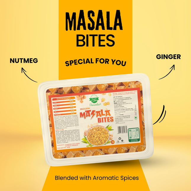 Organic Masala Jaggery Bites, Cane Gur Sweetener, 1 lb