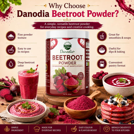 Beetroot Powder, Smoothies & Baking, 200g Pack, for Smoothies
