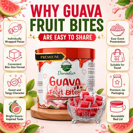 Guava Fruit Bites Candy Snack, Chewy Indian Candy, 300g, Pack