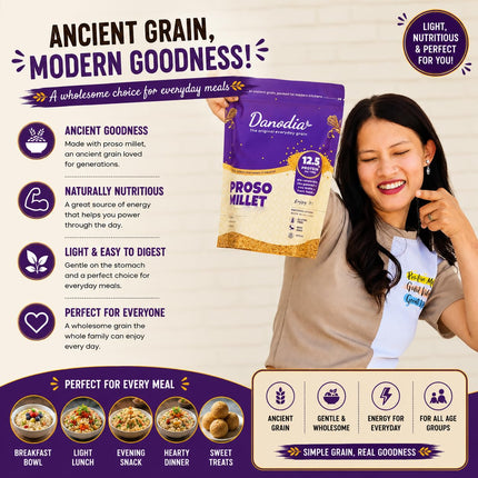 Organic Proso Millet Grain, Whole Grain, Gluten-Free, 2 lb
