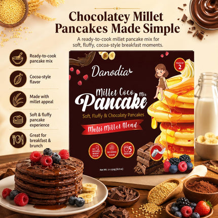 Millet Coco Pancake Mix, Ready to Cook, 250g x 2, Pantry Pack