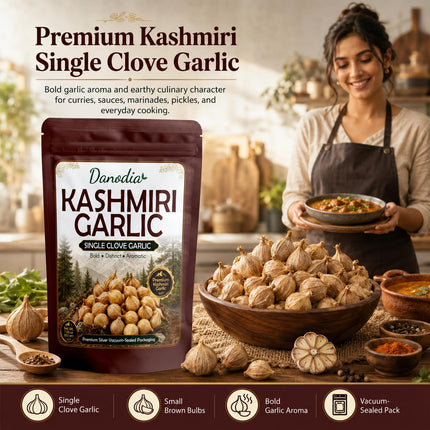 Kashmiri Garlic Bulbs, Whole Himalayan Garlic, 200g Pack
