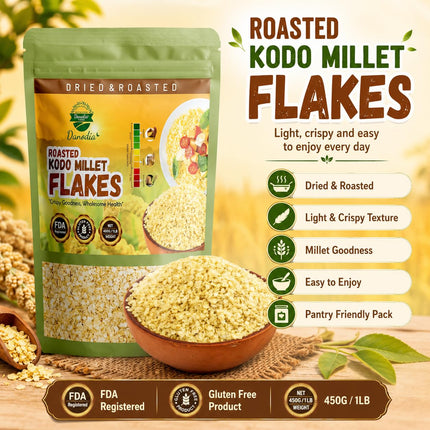 Organic Kodo Millet Flakes, Breakfast Cereal, 1 lb Pack