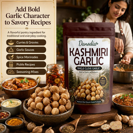 Kashmiri Garlic Bulbs, Whole Himalayan Garlic, 200g Pack