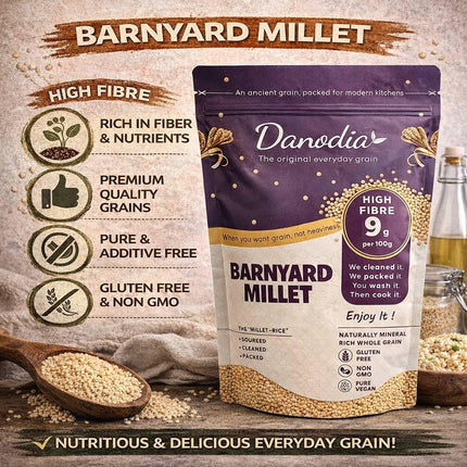 Organic Barnyard Millet Whole Grain, 950g / 2 lbs | Gluten Free, Non GMO Superfood