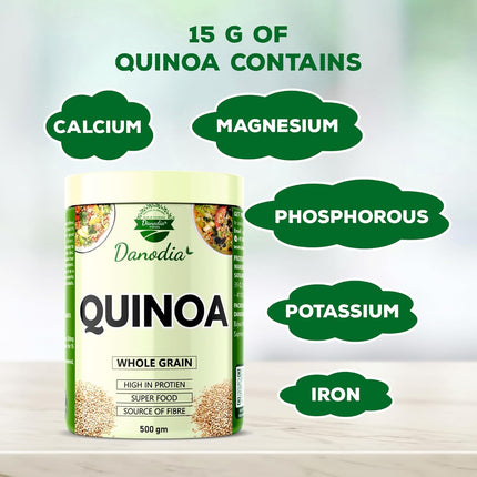 Organic Hulled Quinoa Grains, 500g (1.1lb, 17oz)