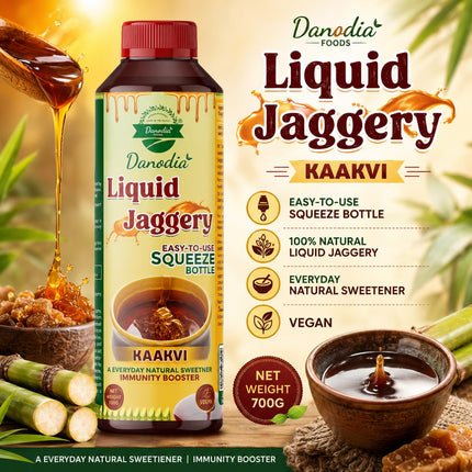 Organic Liquid Jaggery Syrup, Gur Sweetener, 700g, Gur Cane