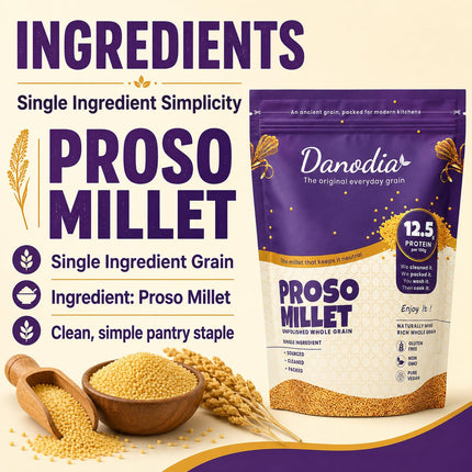 Organic Proso Millet Grain, Whole Grain, Gluten-Free, 2 lb