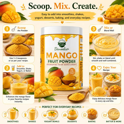 Mango Powder, Smoothies & Baking, 250g Pack, Smoothie Pantry