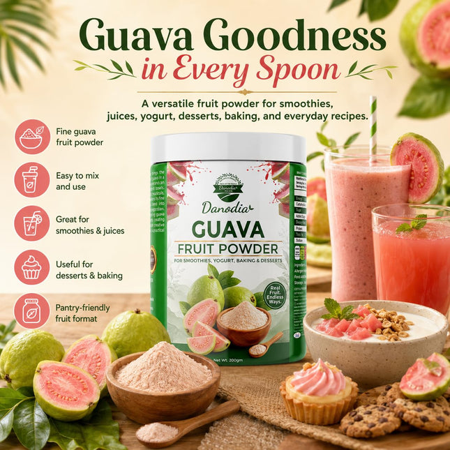 Guava Powder, Smoothies & Baking, 200g Pack, Smoothie Pantry