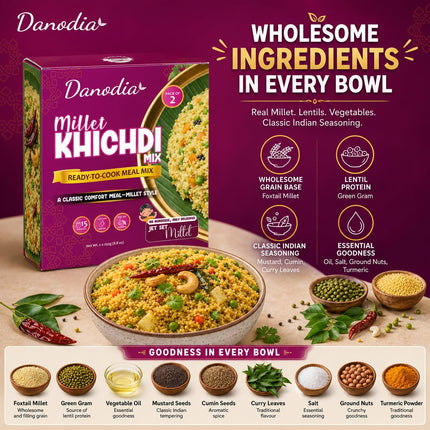 Millet Khichdi Mix, Ready to Cook, 250g Pack x 2, Pantry Pack