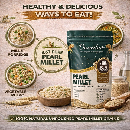 Organic Pearl Millet Bajra Grain, Gluten-Free, 2 lb Pack
