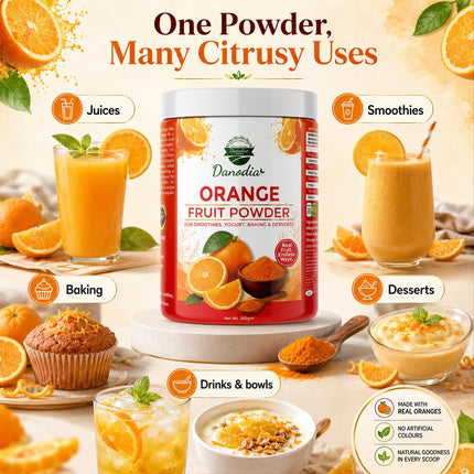 Orange Powder, Smoothies & Baking, 200g Pack, Smoothie Pantry