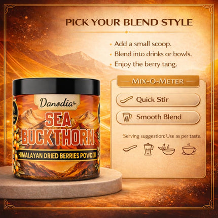 Sea Buckthorn Powder, Smoothies & Drinks, 80g Pack, US Pantry