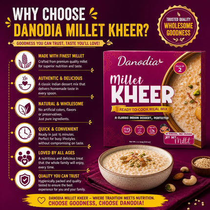 Millet Kheer Mix, Ready to Cook, 250g x 2, Quick Indian Meal