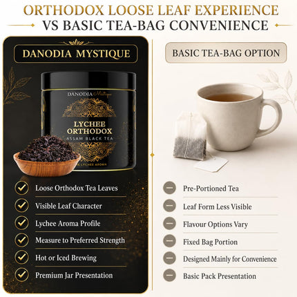 Organic LYCHEE ORTHODOX ASSAM BLACK TEA (3.5oz/100g) 50+ servings