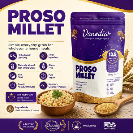 Organic Proso Millet Grain, Whole Grain, Gluten-Free, 2 lb