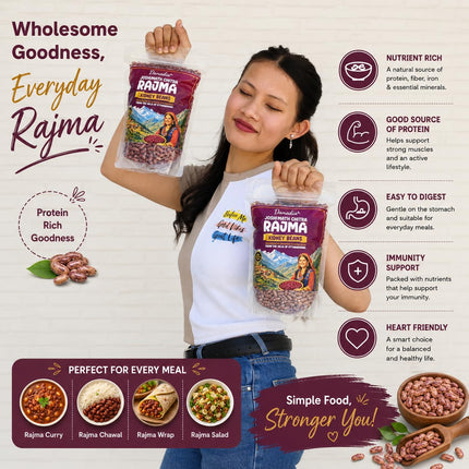 Harshil Valley Rajma Beans, Whole Dried, 2 lb Pack, US Pantry