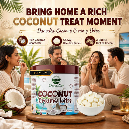 Chocolate Coconut Creamy Bites, Chewy Indian Candy, 300g Pack
