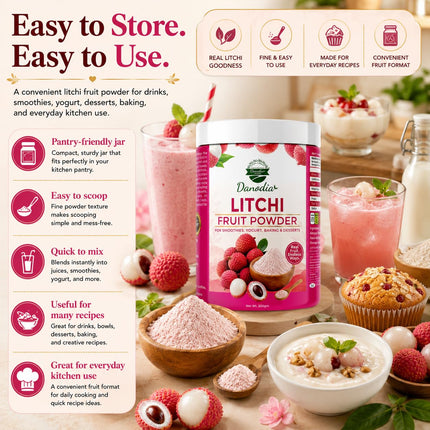 Litchi Powder, Smoothies & Baking, 200g Pack, Smoothie Pantry