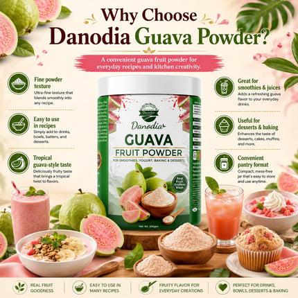 Guava Powder, Smoothies & Baking, 200g Pack, Smoothie Pantry
