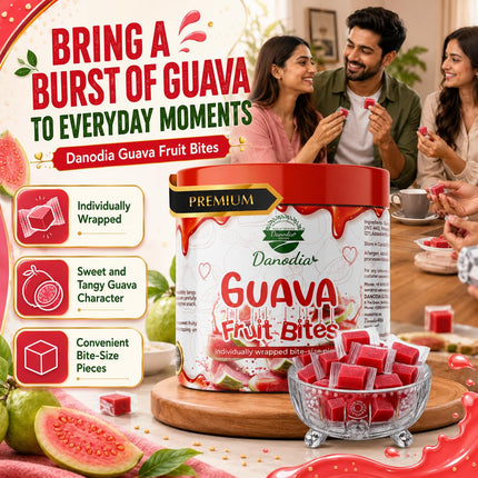 Guava Fruit Bites Candy Snack, Chewy Indian Candy, 300g, Pack