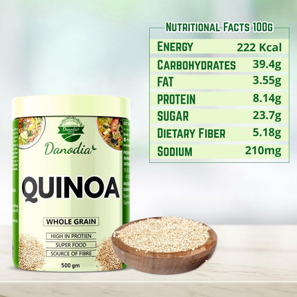 Organic Hulled Quinoa Grains, 500g (1.1lb, 17oz)