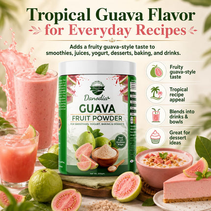 Guava Powder, Smoothies & Baking, 200g Pack, Smoothie Pantry