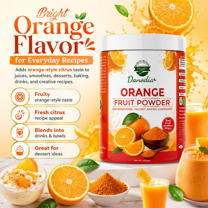 Orange Powder, Smoothies & Baking, 200g Pack, Smoothie Pantry