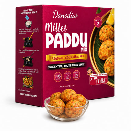 Millet Paddu Mix, Ready to Cook, 250g x 2, Quick Indian Meal