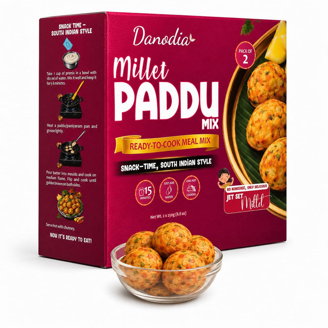 Millet Paddu Mix, Ready to Cook, 250g x 2, Quick Indian Meal