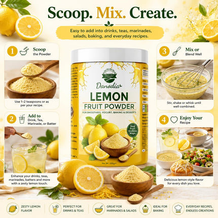Lemon Powder, Smoothies & Baking, 200g Pack, Smoothie Pantry