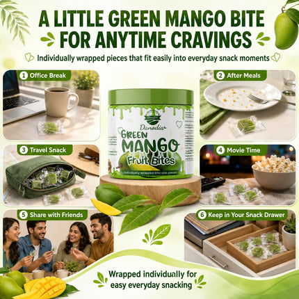 Raw Mango Jelly Bites, Chewy Indian Candy, 300g, Indian Snack
