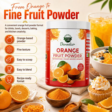Orange Powder, Smoothies & Baking, 200g Pack, Smoothie Pantry