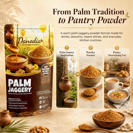 Organic Palm Jaggery Powder, 1 lb | Traditional Sweetener