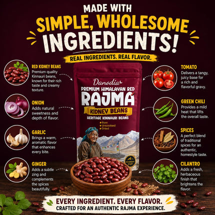 Himalayan Red Rajma Beans, Whole Dried, 2 lb Pack, US Pantry