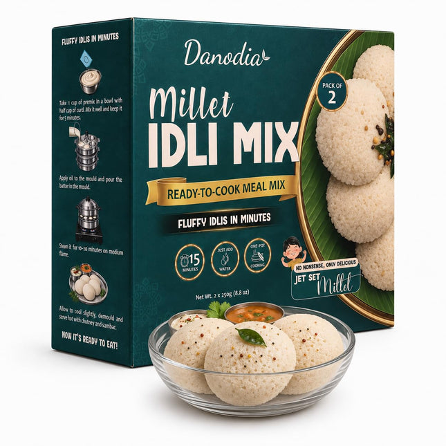 Millet Idli Mix, Ready to Cook, 250g x 2, Instant Indian Meal