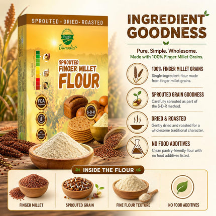 Organic Sprouted Finger Millet Flour 2lbs