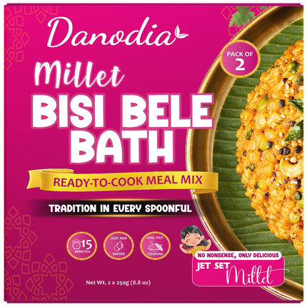 Millet Bisi Bele Bath Mix, Ready to Cook, 250g x 2, US Pantry
