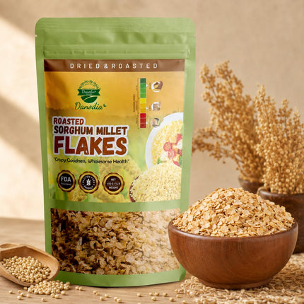 Organic Sorghum Millet Jowar Flakes, Cereal, 1 lb Pack