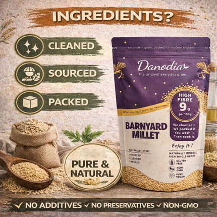 Organic Barnyard Millet Whole Grain, 950g / 2 lbs | Gluten Free, Non GMO Superfood