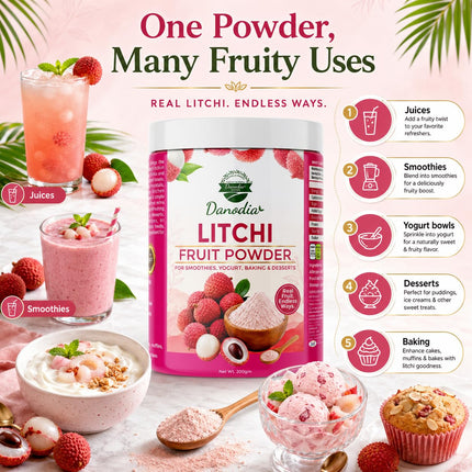 Litchi Powder, Smoothies & Baking, 200g Pack, Smoothie Pantry